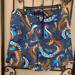 Patagonia Blue Floral Swim Shorts